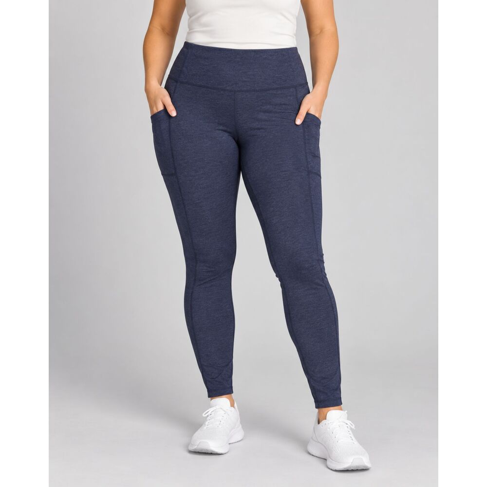 Mondetta Performance Luxury High Rise Pocket Leggings Blue Womens Large 27"